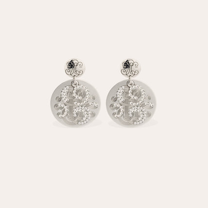 small size 's Silver Diva Rhinestone Earrings