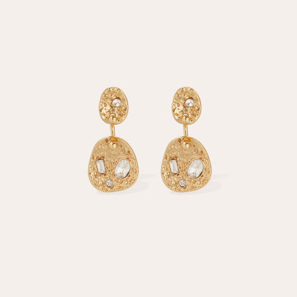 Boucles d'oreilles Eclipse strass petit modèle dorées