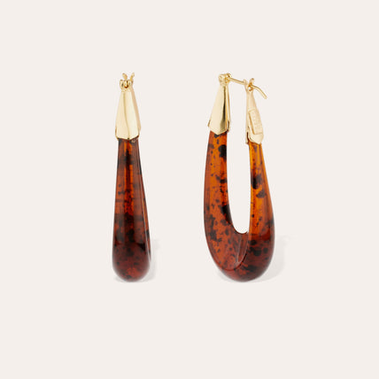 Boucles d'oreilles Écume acétate dorées - Écaille