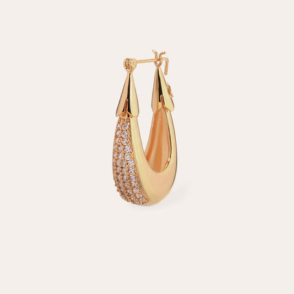 Boucles d'oreilles Écume petit modèle dorées - Zircone