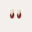 Boucles d'oreilles Ecume petit modèle dorées - Ocre rouge