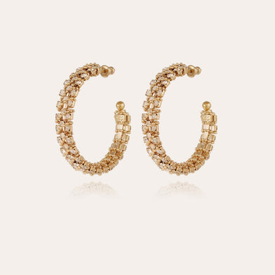 Boucles d'oreilles créoles Izilda strass dorées