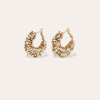 Pendientes « small size » dorados - Nácar blanco