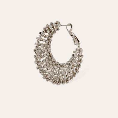 Boucles d'oreilles Izzia strass grand modèle finition rhodium