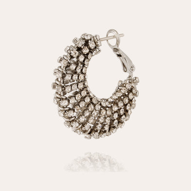 Boucles d'oreilles Izzia strass petit modèle finition rhodium