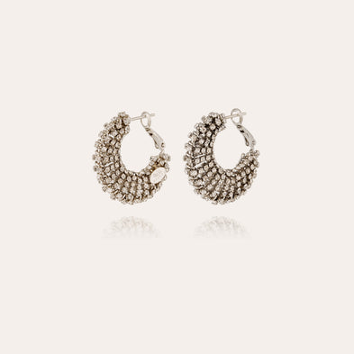 Boucles d'oreilles Izzia strass petit modèle finition rhodium