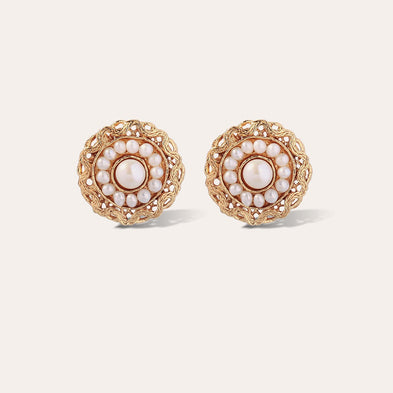 Leonie Gold Earrings - Cultured Pearls