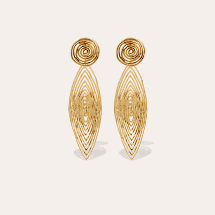 Longwave Earrings small size , Gold