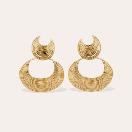 Luna Wave Gold Earrings