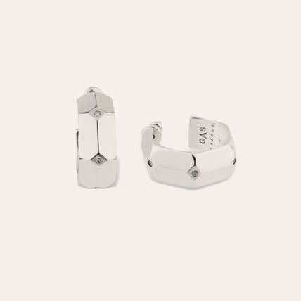 Pendientes de aro Mila con strass plateados