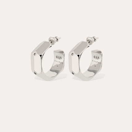 Pendientes de aro Mila con strass plateados