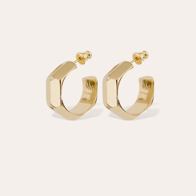 Boucles d'oreilles créoles Mila strass dorées