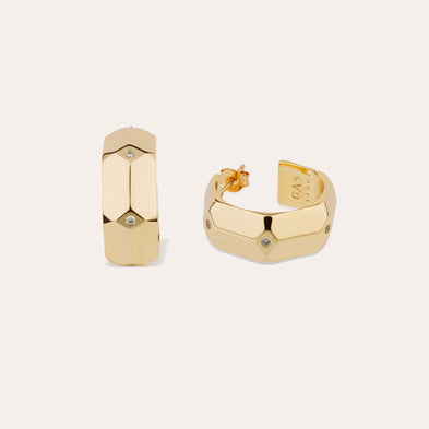 Boucles d'oreilles créoles Mila strass dorées
