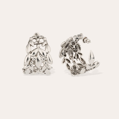 Boucles d'oreilles créoles Olea petit modèle argentées