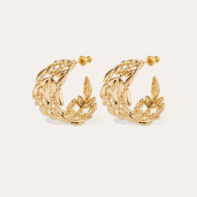 Boucles d'oreilles Olea créole petit modèle dorées