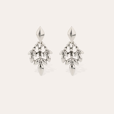 Olea Earrings small size , Silver-Plated