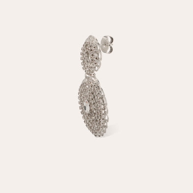 Boucles d'oreilles Onde gourmette strass argentées