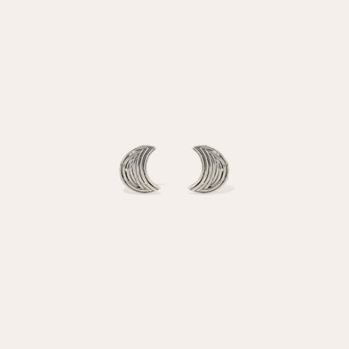 Boucles d'oreilles puces Luna Wave petit modèle argentées