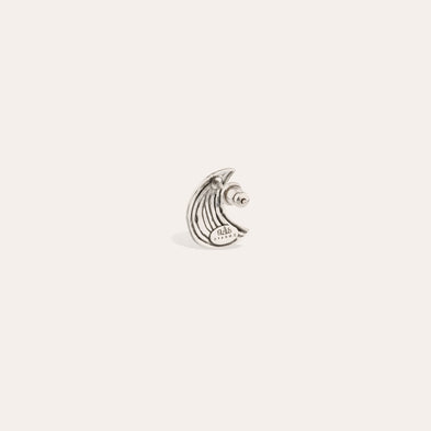 Boucles d'oreilles puces Luna Wave petit modèle argentées