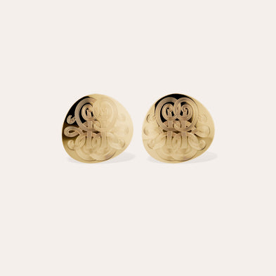 Boucles d'oreilles puces Diva grand modèle dorées