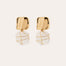 Boucles d'oreilles Rainbow Square dorées - Cristal de roche