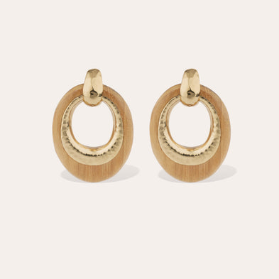 Boucles d'oreilles Selva dorées - Bois