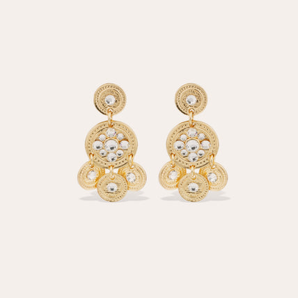 Gold Two-Row Sequin Earrings