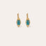 Boucles d'oreilles Serti Talisman petit modèle dorées - Apatite bleue