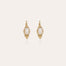 Boucles d'oreilles Serti Talisman  dorées - Nacre blanche