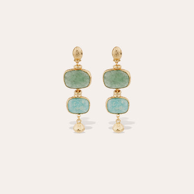 Boucles d'oreilles Silene petit modèle dorées - Serpentine & Turquoise