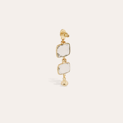 Boucles d'oreilles Silène petit modèle dorées - Cristal