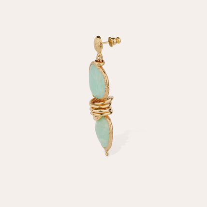 Sirena Gold Earrings - Amazonite