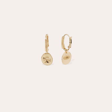 Boucles d'oreilles Tao Trèfle émail dorées 