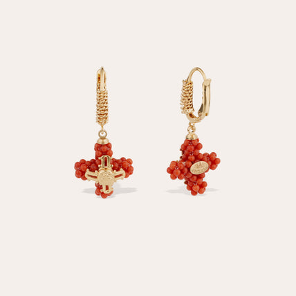 Boucles d'oreilles Tao Croix perles dorées