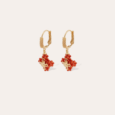 Boucles d'oreilles Tao Croix perles dorées