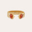 Pulsera « Amarante » doble dorada - Cornalina 