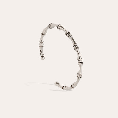 Pulsera Bambou, mini pulsera rígida plateada