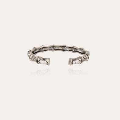 Bambou , Rhinestone Bangle Bracelet silver-plated