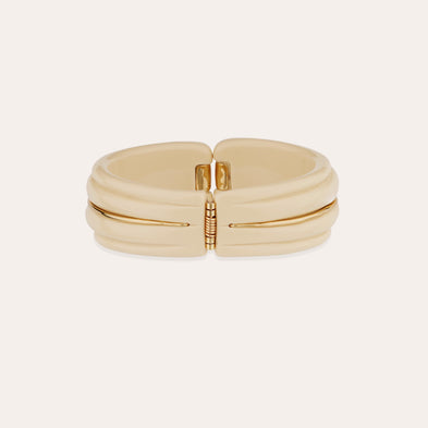 Armband „Écume“ aus vergoldetem Acetat – Elfenbein