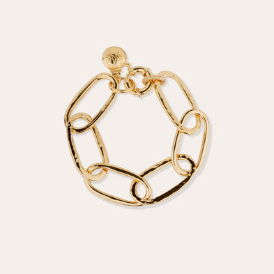 Pulsera de malla ovalada « Large size » dorada 