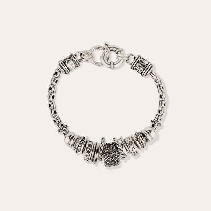 Marquise Chain Bracelet, silver-plated