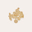 Bracelet manchette Mistral doré - Nacre blanche & strass