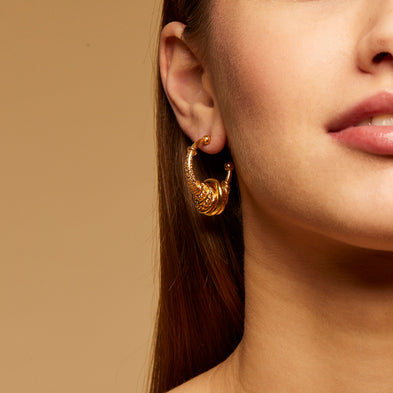 Boucles d'oreilles créoles Maranzana petit modèle dorées