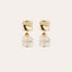 Pendientes Rainbow Square « small size » dorados - Cristal de roca