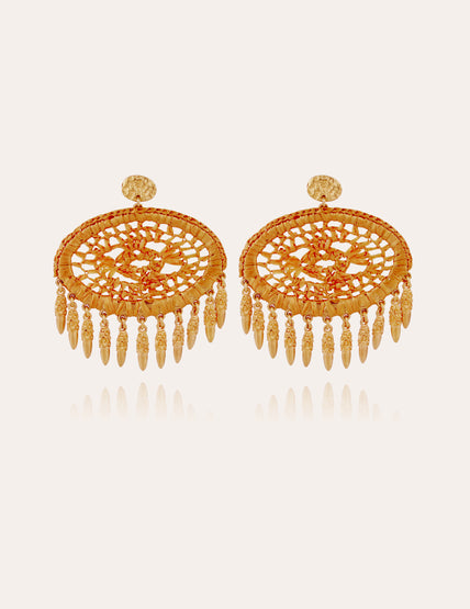Boucles d'oreilles Fanfan raphia