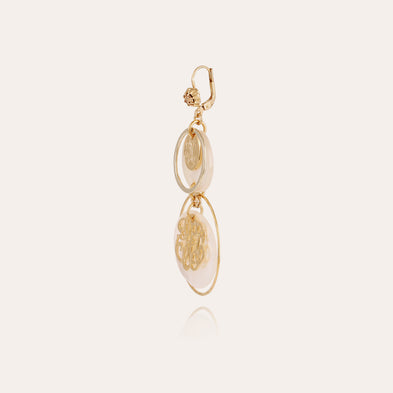 Pendientes Idylle, modelo pequeño, dorados - Nácar blanco
