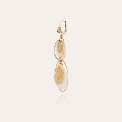 Pendientes Idylle, modelo pequeño, dorados - Nácar blanco