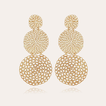 Boucles d'oreilles Onde Gourmette double dorées
