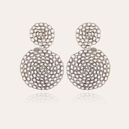 Boucles d'oreilles Onde Gourmette argentées
