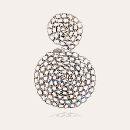 Boucles d'oreilles Onde Gourmette argentées